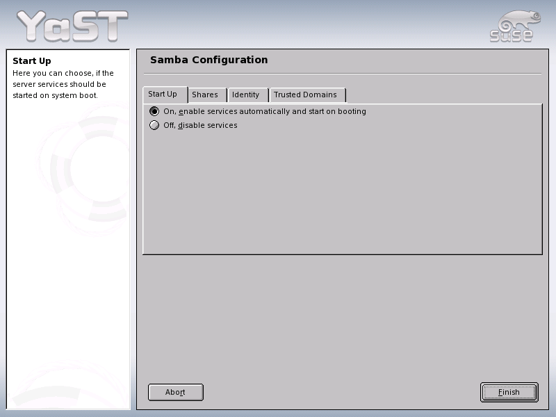 Samba Configuration — Start Up