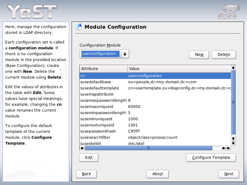 YaST: Module Configuration