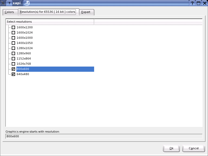 Configuring the Resolution