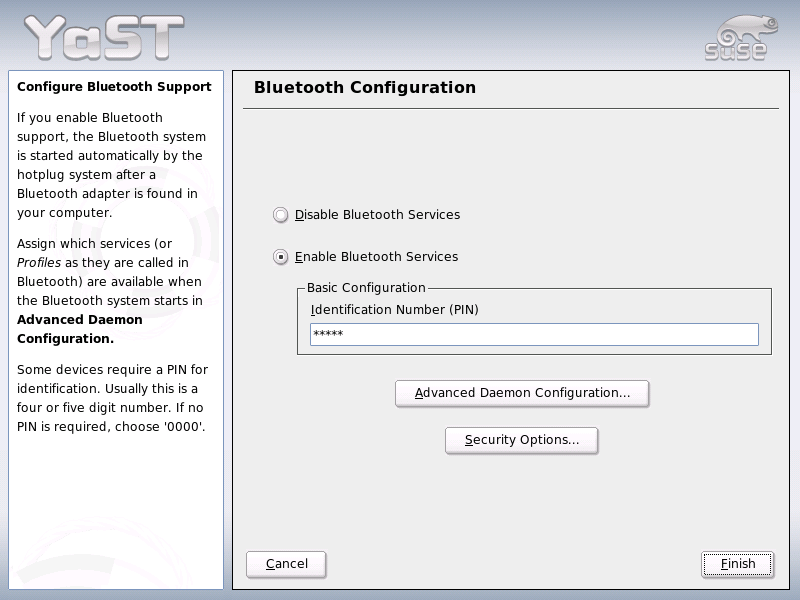 YaST Bluetooth Configuration