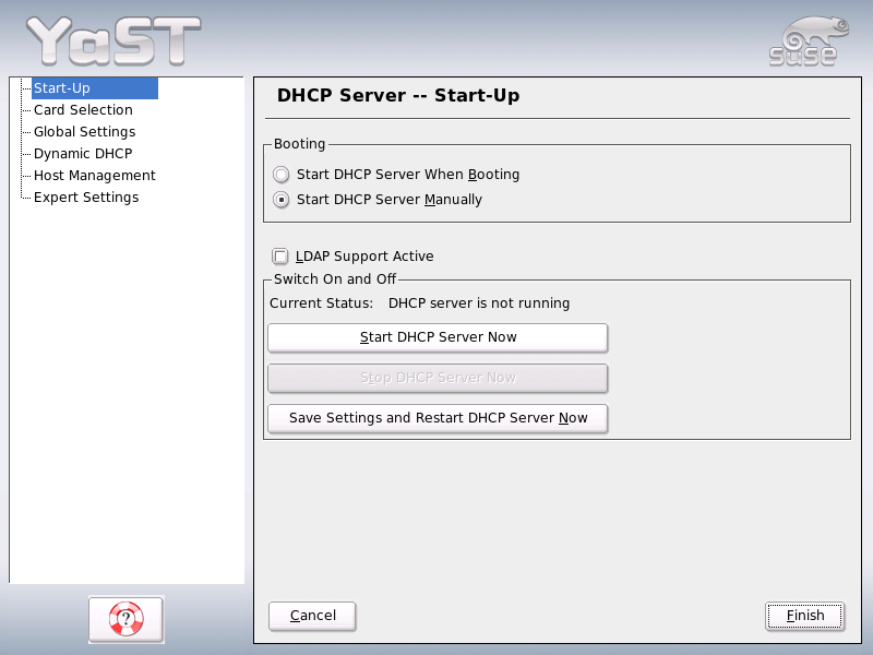 DHCP Server: Start-Up
