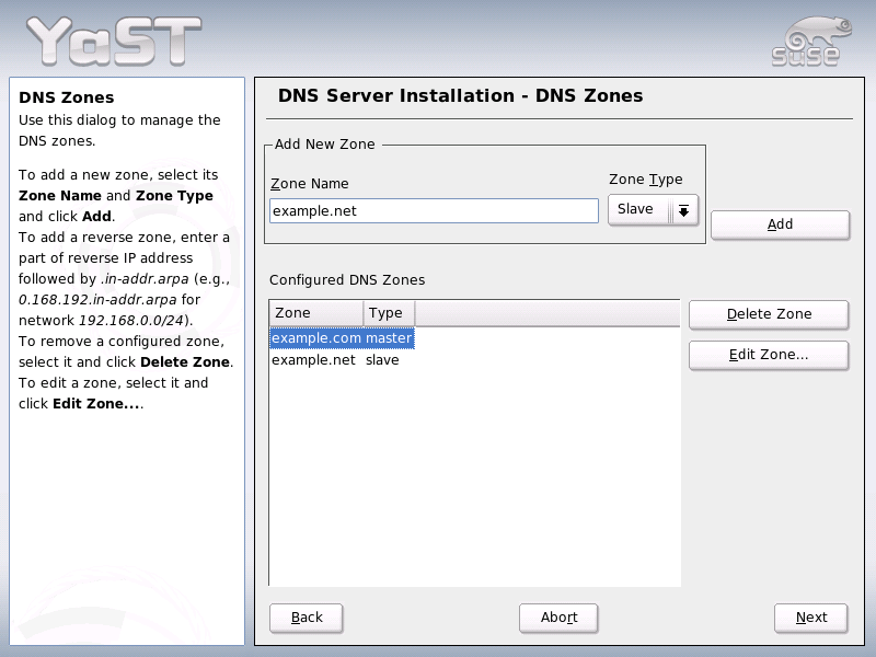 DNS Server: DNS Zones