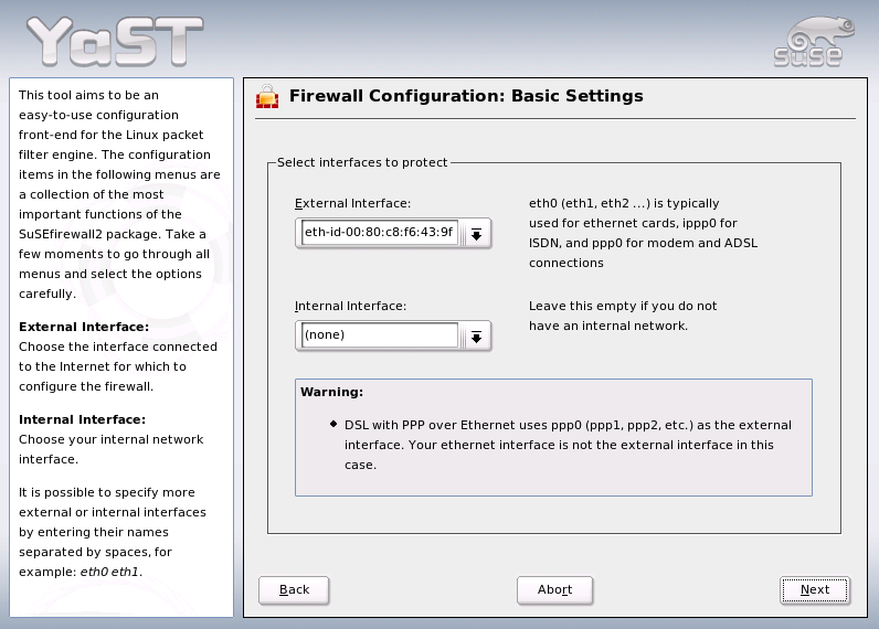 Selecting the Interfaces to Protect