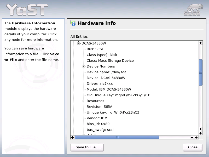 Displaying Hardware Information