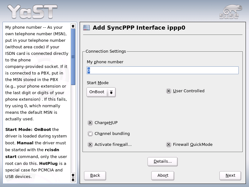 ISDN Interface Configuration