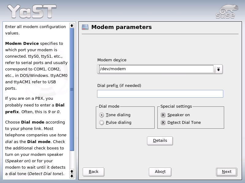 Modem Configuration