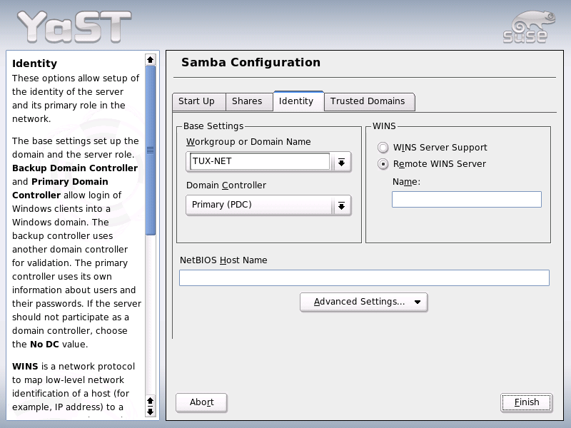 Samba Configuration — Identity