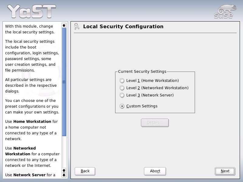 Security Settings