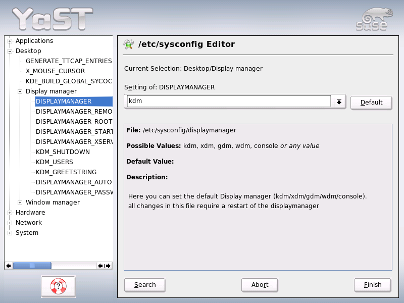 System Configuration Using the sysconfig Editor