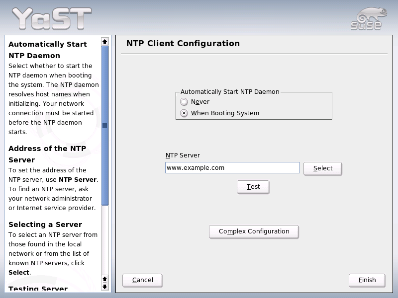 YaST: Configuring an NTP Client